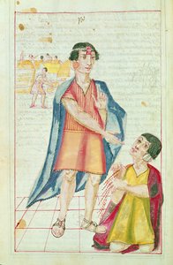رسم توضيحي لكويبو ، من "التاريخ والأنساب الملكية لملوك الإنكا في بيرو ، لأفعالهم وعاداتهم وأزياءهم وطريقة حكومتهم" ، والمعروفة باسم Codice Murua بواسطة المدرسة الاسبانية