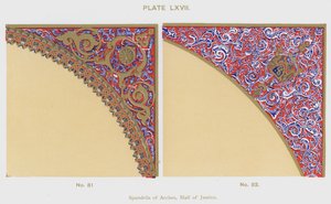 Spandrils of Arches ، Hall of Justice (لون ليثو) بواسطة المدرسة الاسبانية