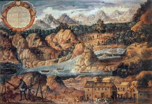 غزو غواتيمالا عام 1524 (زيت على لوح) بواسطة المدرسة الاسبانية