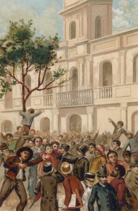 انتفاضة ضد رئيس الأرجنتين خواريز سيلمان ، بوينس آيرس ، 1890 بواسطة المدرسة الاسبانية