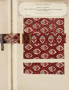 عينة chintz المزججة من القطن من Poonary ، تم شراؤها في مدراس ، من مجموعة مصنعي المنسوجات في الهند ، بقلم جون فوربس واتسون ، نُشر في عام 1866 بواسطة المدرسة السريلانكية