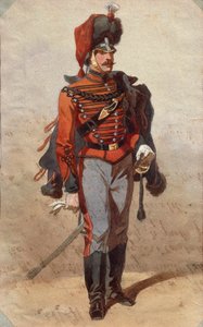 Study of uniforms Drawing by Stanislao Grimaldi del Poggetto