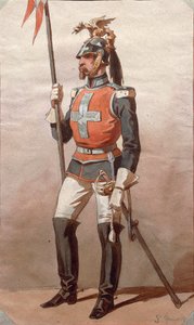 Study of uniforms, Drawing by Stanislao Grimaldi del Poggetto