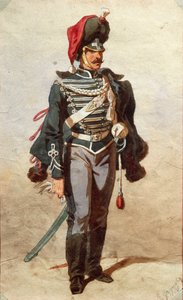 Study of uniforms, Drawing by Stanislao Grimaldi del Poggetto
