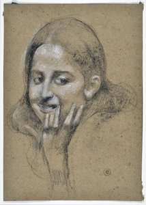 دراسة فتاة مبتسمة (رسم)