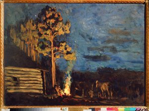 ليلة الربيع. عمل ستانيسلاف يوليانوفيتش جوكوفسكي (جوكوفسكي) (1873-1944) ، زيت على ورق مقوى بواسطة ستانيسلاف جوليانوفيتش جوكوفسكي