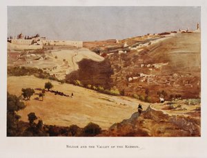 لوحة مائية لستانلي إنشبولد ، تصور وادي قدرون ، القدس ، فلسطين 1906 بواسطة ستانلي ينشبولد