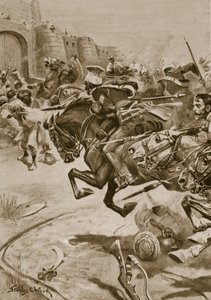 ال 11th Lancers و Skinner's Horse يقودان Jats إلى Bharatpur ، ديسمبر 1828 (litho) بواسطة ستانلي ل (بعد) وود
