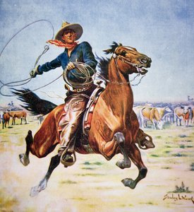 Texas Cowboy (colour litho)