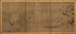 الرافعات والأقحوان ، فترة موموياما أو إيدو ، 1568-1868.
