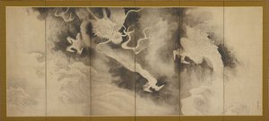 التنانين والغيوم ، فترة موموياما أو إيدو ، 1590-1640.