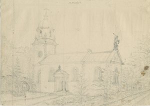 كنيسة Patshull: الرسم بقلم الرصاص ، بدون تاريخ [1762-1802] بواسطة ستيبينج شو