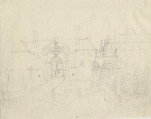 Patshull House: رسم بالقلم الرصاص ، بدون تاريخ [؟ 1762-1802] بواسطة ستيبينج شو