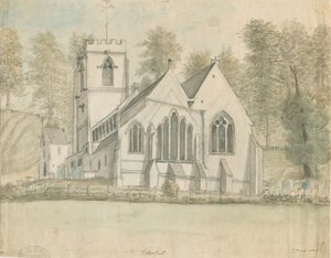 كنيسة Tettenhall: الرسم بالألوان المائية ، و [عام 1794] بواسطة ستيبينج شو