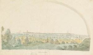 ولفرهامبتون - منظر بعيد من مرتفعات Tettenhall: الرسم بالألوان المائية ، [أواخر القرن الثامن عشر] بواسطة ستيبينج شو