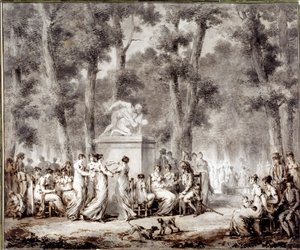 منظر لشرفة Tuileries في 1807 مخرج عالمي إلى المنتزه. رسم جان بيير نوربلين دي لا غوردين (1745-1830)