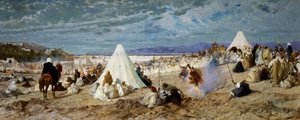 Celebration of Mohammed in Tangier, painting by Stefano Ussi (1822-1901), oil on canvas, 48, 5x117, 5 cm