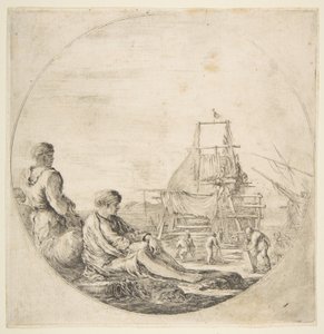 بحار أبيض جالس ، بحار أسود قائم ، كاليفورنيا. 1660. بواسطة ستيفانو ديلا بيلا