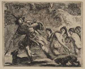 Acteon ، من Game of Mythology Jeu de la Mythologie ، 1644. بواسطة ستيفانو ديلا بيلا