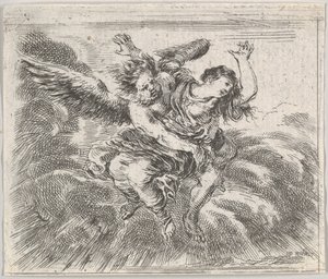 بورياس وأوريثيا ، من Game of Mythology Jeu de la Mythologie ، 1644. بواسطة ستيفانو ديلا بيلا