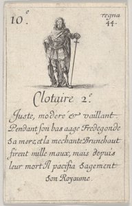 Clotaire 2.-e Juste ، moderé ... ، من Game of the Kings of France Jeu des Rois de Fran ... ، 1644. بواسطة ستيفانو ديلا بيلا