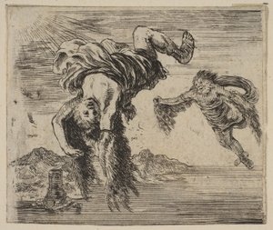 ديدالوس وإيكاروس ، من Game of Mythology Jeu de la Mythologie ، 1644. بواسطة ستيفانو ديلا بيلا