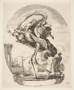 وفاة تحمل امرأة ، من الوفيات الخمسة Les cinq Morts، ca. 1648. بواسطة ستيفانو ديلا بيلا