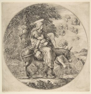 رحلة إلى مصر ، تكوين دائري ، كاليفورنيا. 1662. بواسطة ستيفانو ديلا بيلا