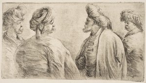 أربعة أتراك ، نصف طول ، كاليفورنيا. 1662. بواسطة ستيفانو ديلا بيلا