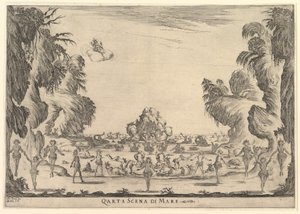 المشهد الرابع ، البحر ، من زواج الآلهة Le nozze degli Dei ، 1637. بواسطة ستيفانو ديلا بيلا