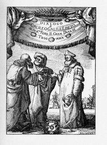 صورة للحوار حول النظامين العالميين الرئيسيين بقلم جاليليو جاليلي ، 1632 بواسطة ستيفانو ديلا بيلا