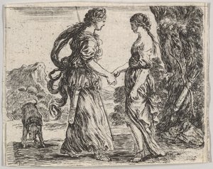 المشتري وكاليستو ، من Game of Mythology Jeu de la Mythologie ، 1644. بواسطة ستيفانو ديلا بيلا
