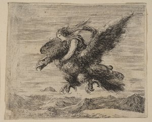 المشتري وجانيميد ، من Game of Mythology Jeu de la Mythologie ، 1644. بواسطة ستيفانو ديلا بيلا