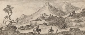 المناظر الطبيعية مع القلعة ، 1641. بواسطة ستيفانو ديلا بيلا