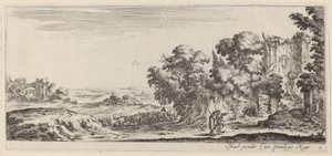 منظر طبيعي به أطلال ، في عام 1647 أو قبله. بواسطة ستيفانو ديلا بيلا