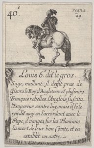 Louis 6.-e dit le gros Sage، vaillant ...، from Game of the Kings of France Jeu des Ro ...، 1644. بواسطة ستيفانو ديلا بيلا
