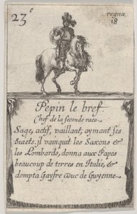 Pepin le brev Chef de la second race ...، from Game of the Kings of France Jeu des Ro ...، 1644. بواسطة ستيفانو ديلا بيلا