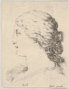 اللوحة 14: رأس امرأة ، صورة شخصية ، من كتاب تعلم الرسم Livre pou ...، ca. 1649. بواسطة ستيفانو ديلا بيلا