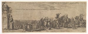 اللوحة 1: مدخل السفير البولندي إلى روما ، شعار ميديشي على اليسار ، 1633. بواسطة ستيفانو ديلا بيلا