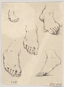 اللوحة 7: خمسة أقدام ، من كتاب التعلم لرسم Livre pour Apprendre à dessi ...، ca. 1649. بواسطة ستيفانو ديلا بيلا