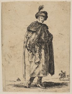 رجل بولندي يرتدي شاربًا يرتدي معطفًا من الفرو وقبعة ذات ريش ، كاليفورنيا. 1648.