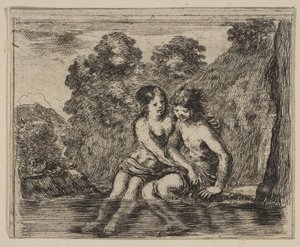 Salmacis و Hermaphrodite ، من Game of Mythology Jeu de la Mythologie ، 1644. بواسطة ستيفانو ديلا بيلا