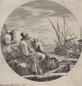 ميناء بحري به تاجران تركيان ، 1656. بواسطة ستيفانو ديلا بيلا