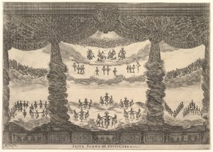 المشهد السادس ، السماوات ، من زواج الآلهة Le nozze degli Dei ، 1637. بواسطة ستيفانو ديلا بيلا