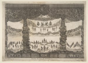 المشهد السادس ، السماوات ، من زواج الآلهة Le nozze degli Dei ، 1637. بواسطة ستيفانو ديلا بيلا