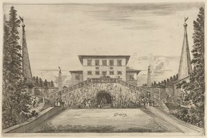 حالة الدرج العظيم ، ربما عام 1653. بواسطة ستيفانو ديلا بيلا