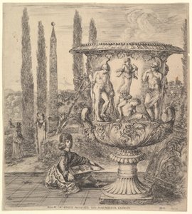 إناء ميديشي ، إناء كبير إلى اليمين مزين بتمثيل تضحية ... ، 1656. بواسطة ستيفانو ديلا بيلا