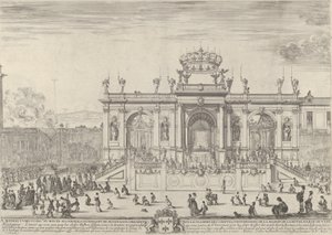 مذبح القربان المقدس ، على اليسار ، القربان تحت مظلة ، محمول في ص ... ، كاليفورنيا. 1648. بواسطة ستيفانو ديلا بيلا