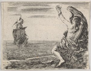 ثيسيوس وأريادن ، من Game of Mythology Jeu de la Mythologie ، 1644. بواسطة ستيفانو ديلا بيلا