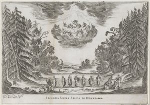 تويد سين: هيت بوس فان ديانا غابة المشهد الثاني لديانا (العنوان على الكائن) Liberetto ter ere van de bruiloft van Ferdinando II de